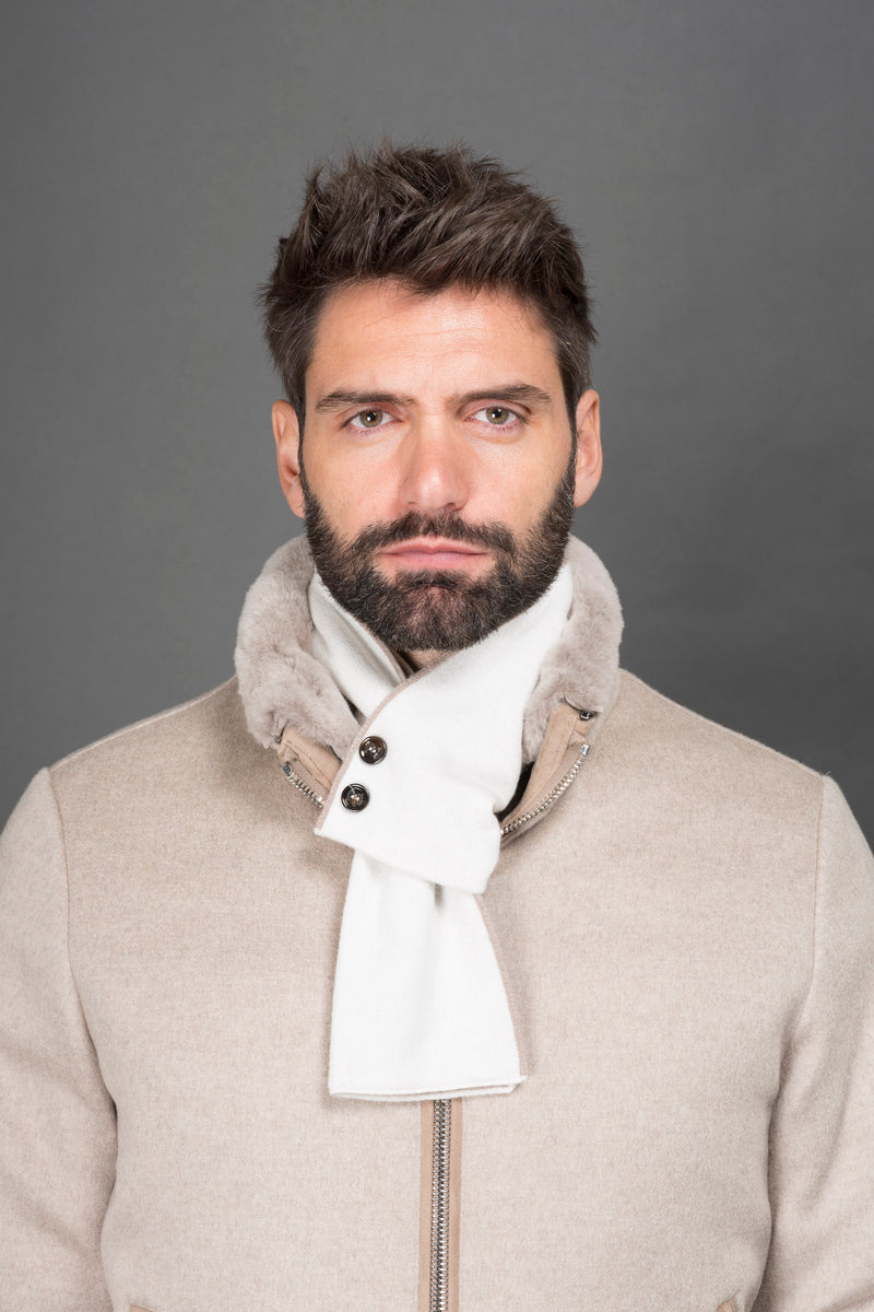 SCIARPETTA-CWS - WHITE SATIN/MASTICE - 1