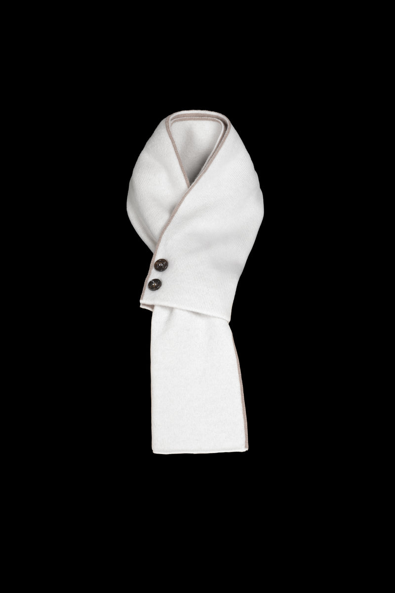 SCIARPETTA-CWS - WHITE SATIN/MASTICE - 2