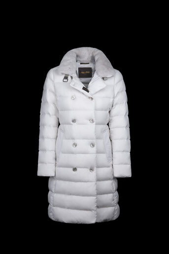 ERMANNO なつかし SCERVINO グレー ミンクロングコートダウンコート