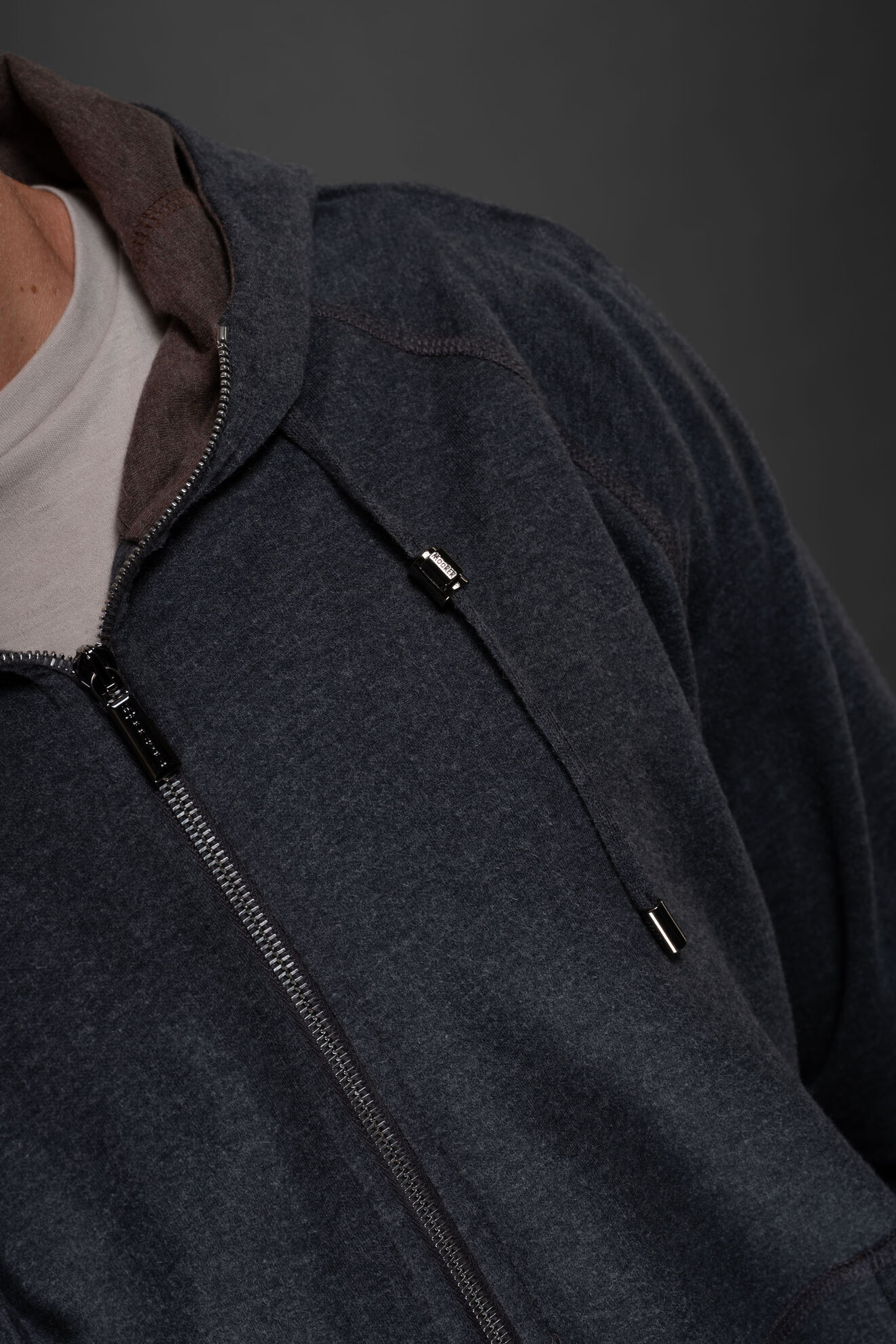 Moorer NORCIA FELPA-CAD ANTRACITE/CASTAGNA