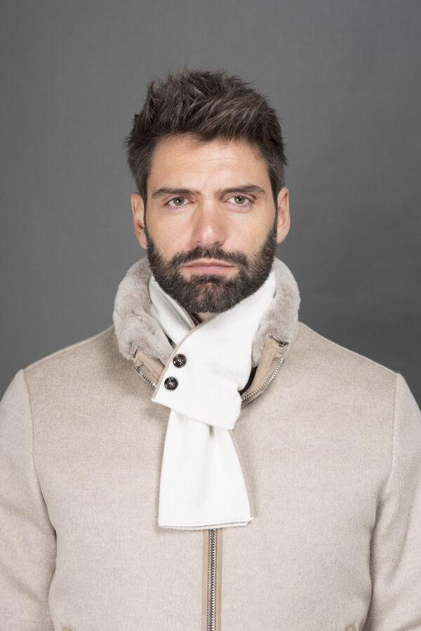 Moorer SCIARPETTA-CWS WHITESATIN/MASTICE