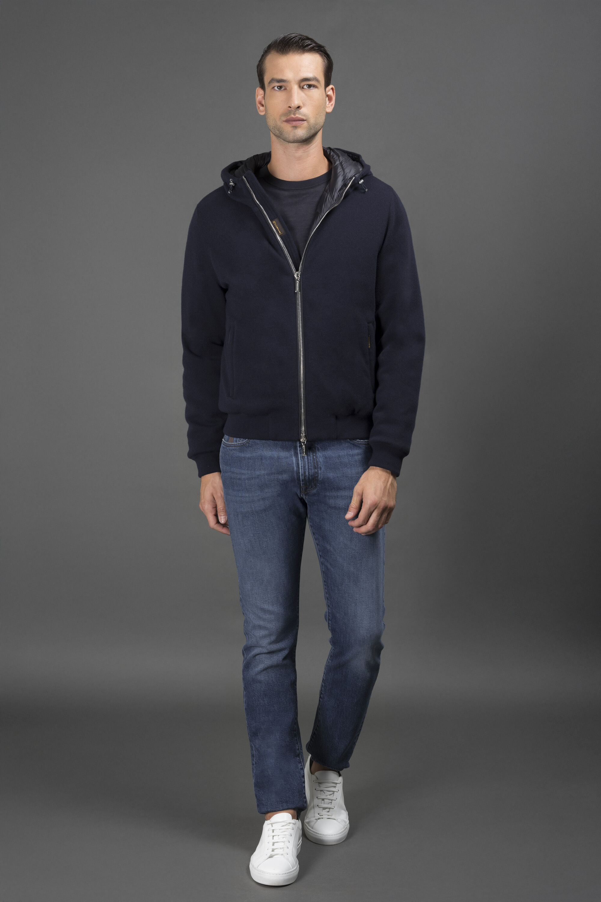 BRIGNO-MRW in NAVY: Luxury Italian Bombers for Men | MooRER®