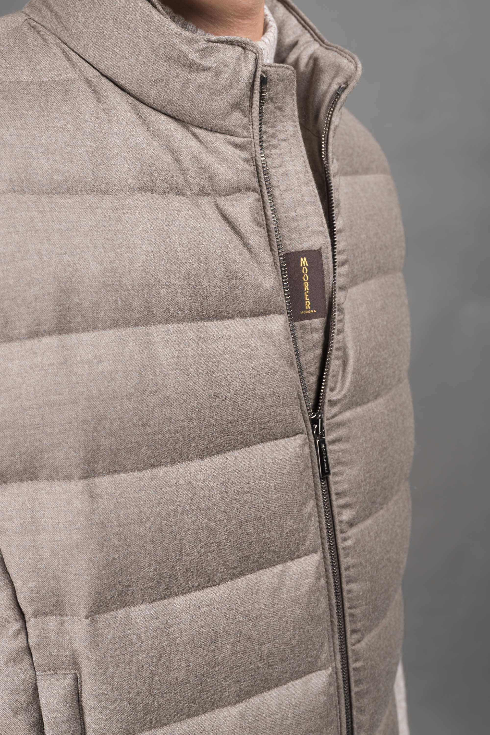 【ヒデチカ】MooRER OLIVER-L ウールダウンベスト ベージュ OLIVER-L(BEIGE):イタリアで生まれた、ラグジュアリ ベスト