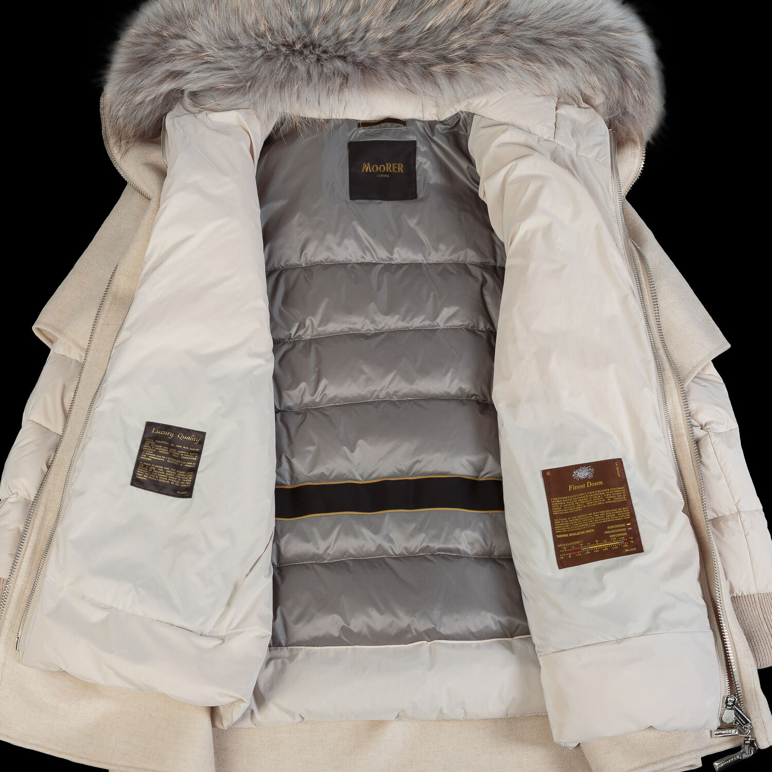 Piumino Grigio Piumini Moorer Opinioni FABULA-Y In SABBIA: Giacche