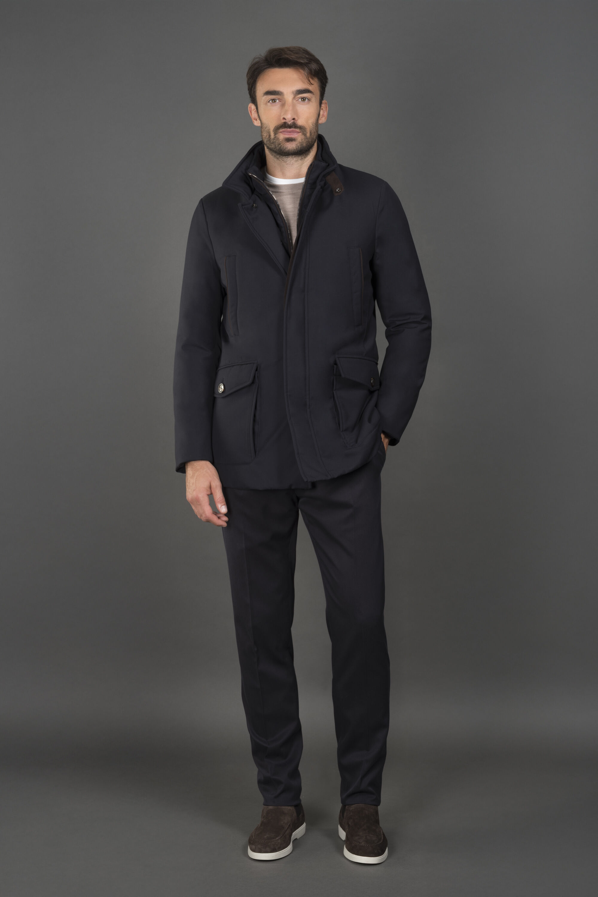 DRIVE-S-PUM in DARKBLU: Luxury Italian Jackets for Men | MooRER®