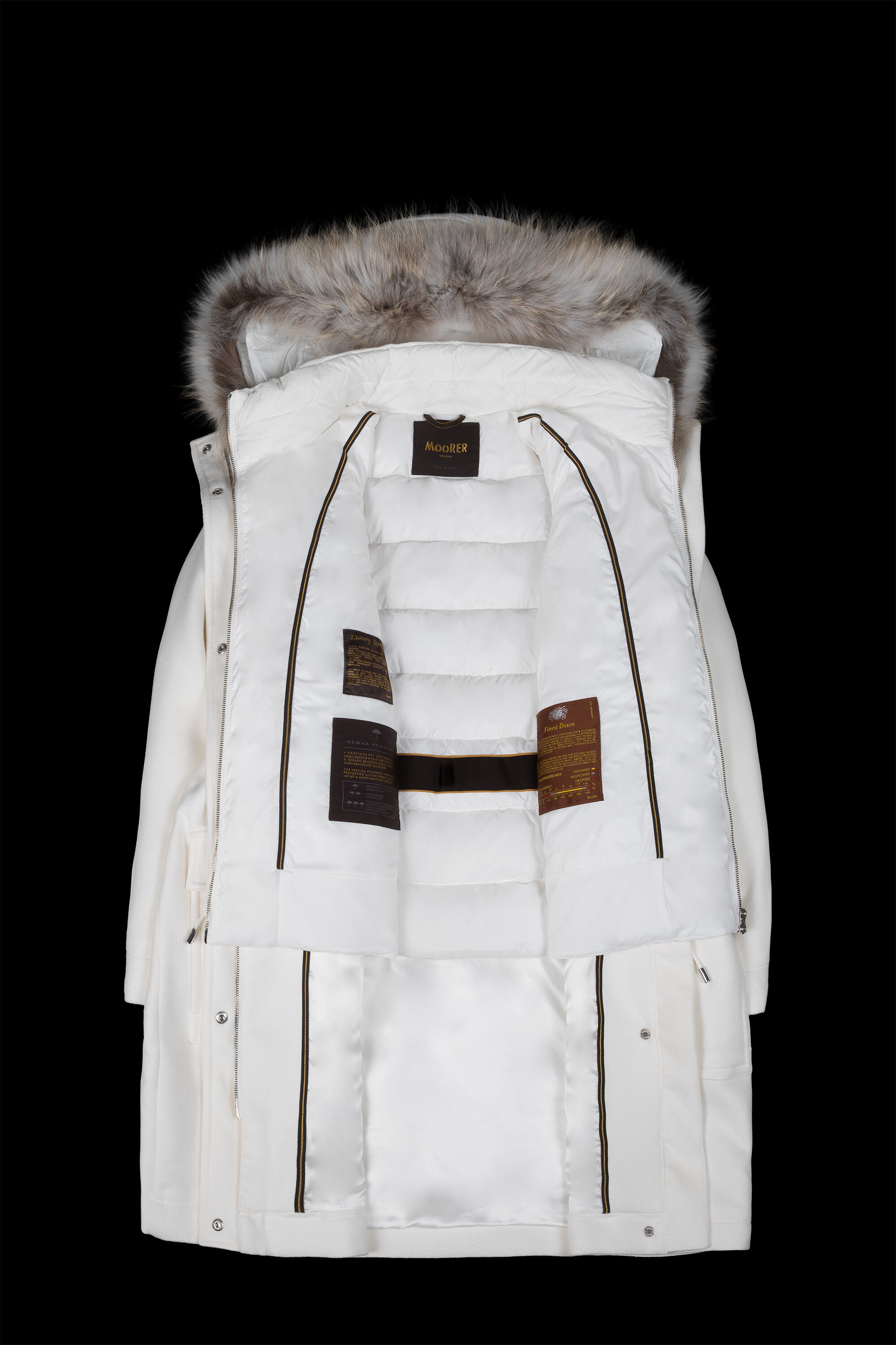 ALIMENA-F-LAP in BIANCO: Luxury Italian Parka for Women | MooRER®