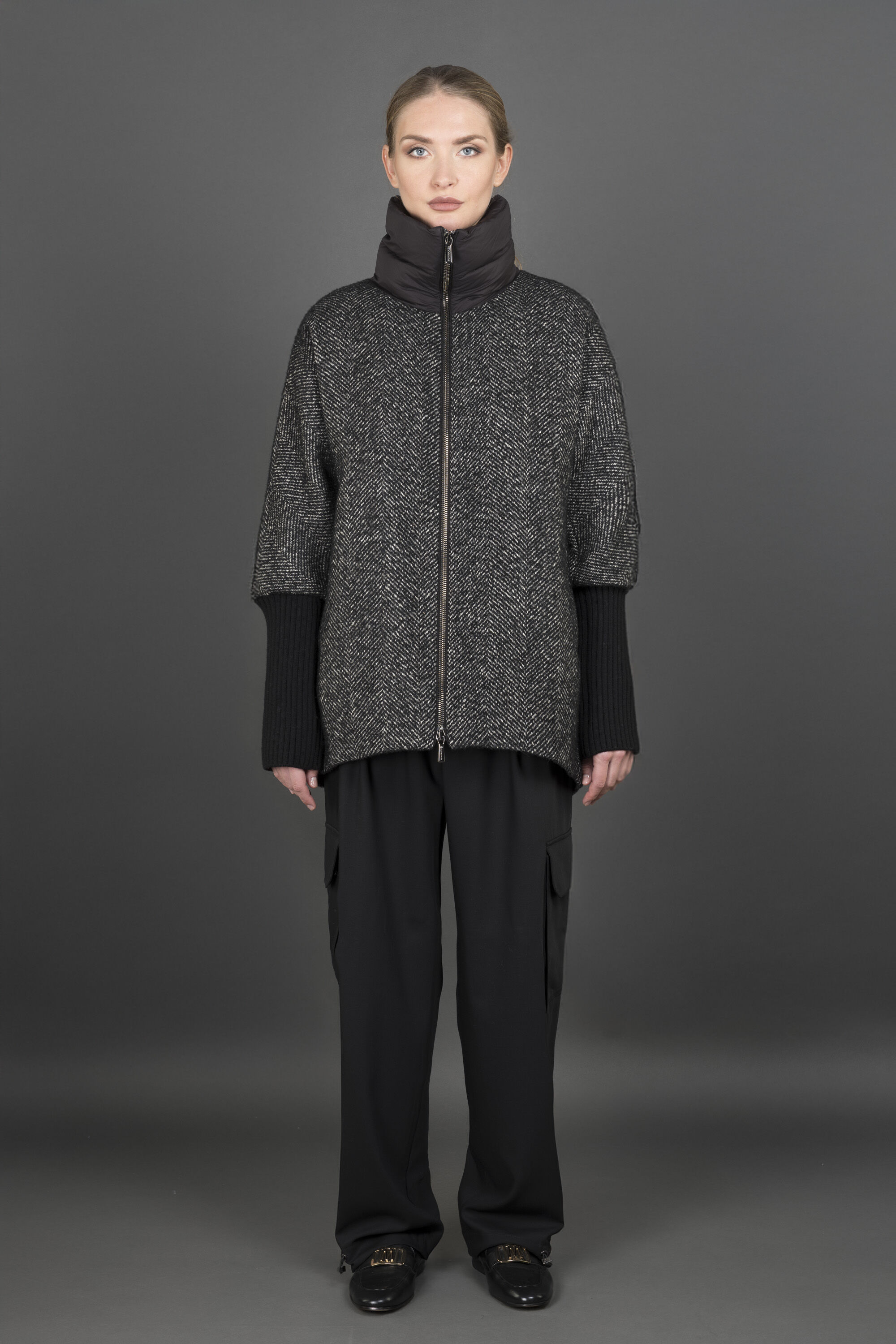 ELLYN-HL in NERO: Luxury Italian Jackets for Women | MooRER® ELLYN-HL in NERO: Luxury Italian Jackets for Women | MooRER®