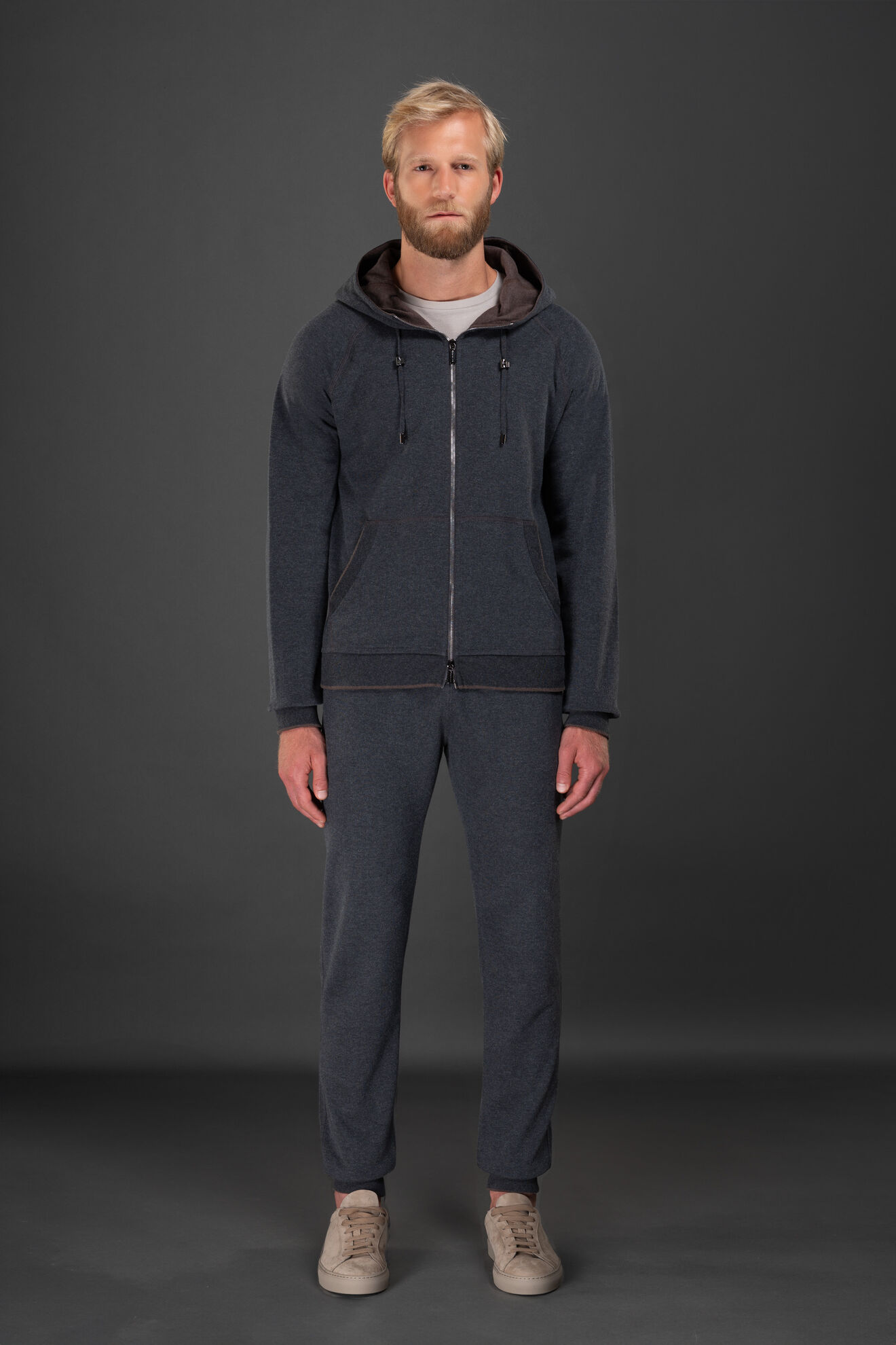 Moorer NORCIA FELPA-CAD ANTRACITE/CASTAGNA